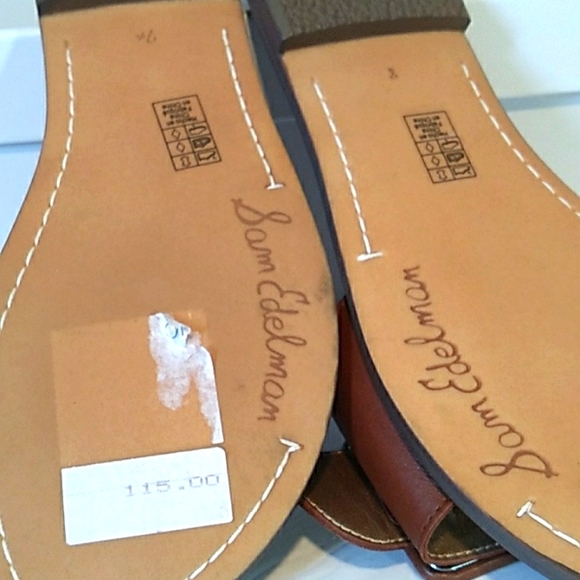 Beautiful pair of Granada Leather Slide Sandals in DK Bourbon by Sam Edelman NWT - Picture 5 of 8